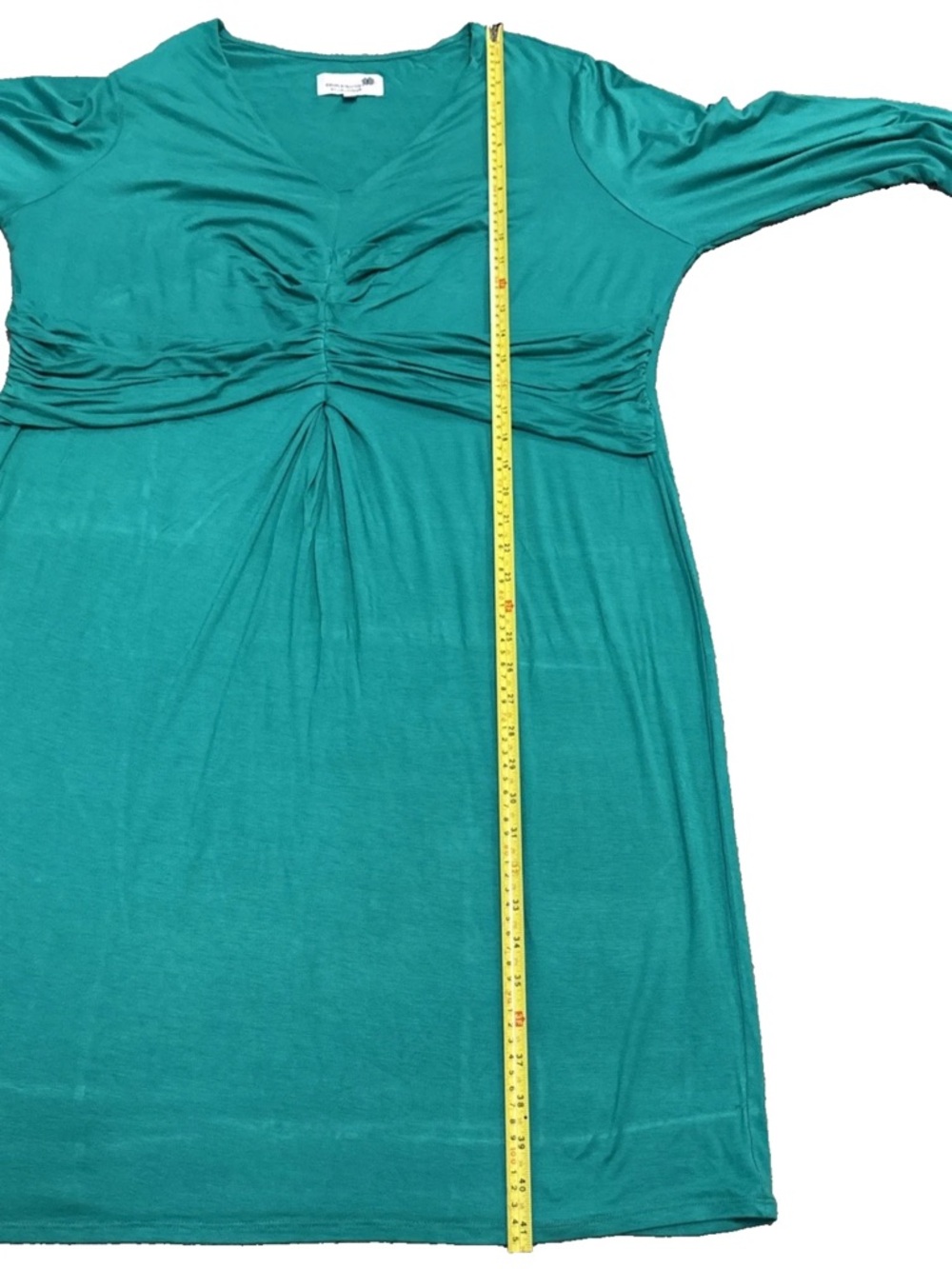 Completely Me By Liz Lange Women’s V-neck Ruched Dress Size 1X Green - Picture 15 of 16